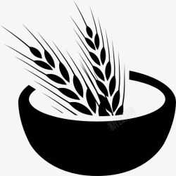小麦籽粒小麦籽粒在碗图标高清图片
