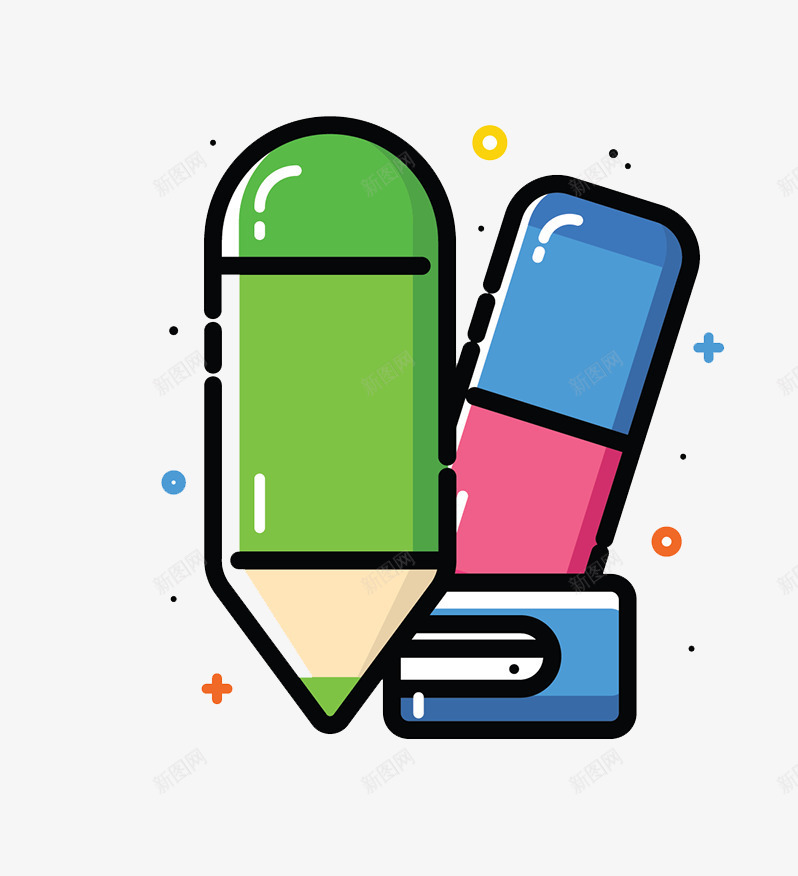 可爱小清新装饰海报装饰卡通铅笔png免抠素材_88icon https://88icon.com PPT模板设计 卡通装饰 卡通铅笔 封面设计 小清新插画 广告设计 文艺风装饰图案 海报设计