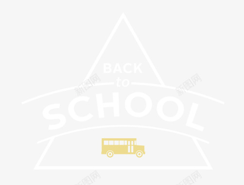backtoschool简约返校日英文三角logo图标图标