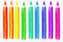 一排整齐的彩色画笔素材