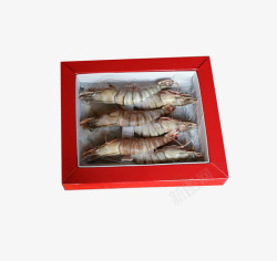 海鲜对虾礼品盒包装素材