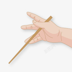 单只筷子筷子手势矢量图高清图片