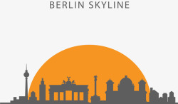 德国柏林城市剪影矢量图素材