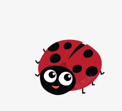 甲壳虫免抠可爱的大眼睛红色甲壳虫高清图片