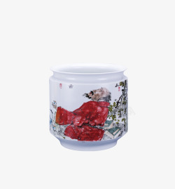 实物中国风陶瓷瓷器瓷缸摆件素材