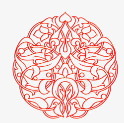 中国传统喜庆红色花纹素材