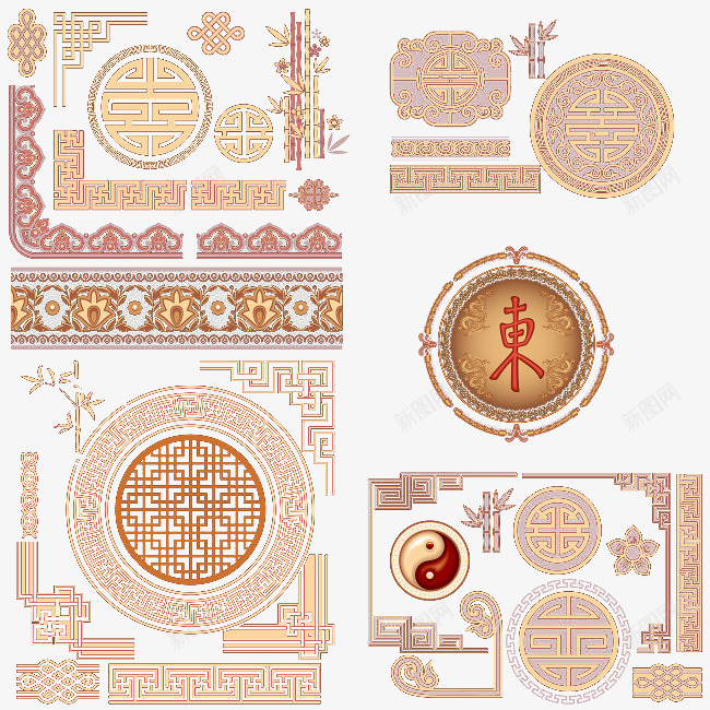 中式古典花纹矢量图ai免抠素材_88icon https://88icon.com 中国风花纹 中式花纹 古典花纹 矢量图