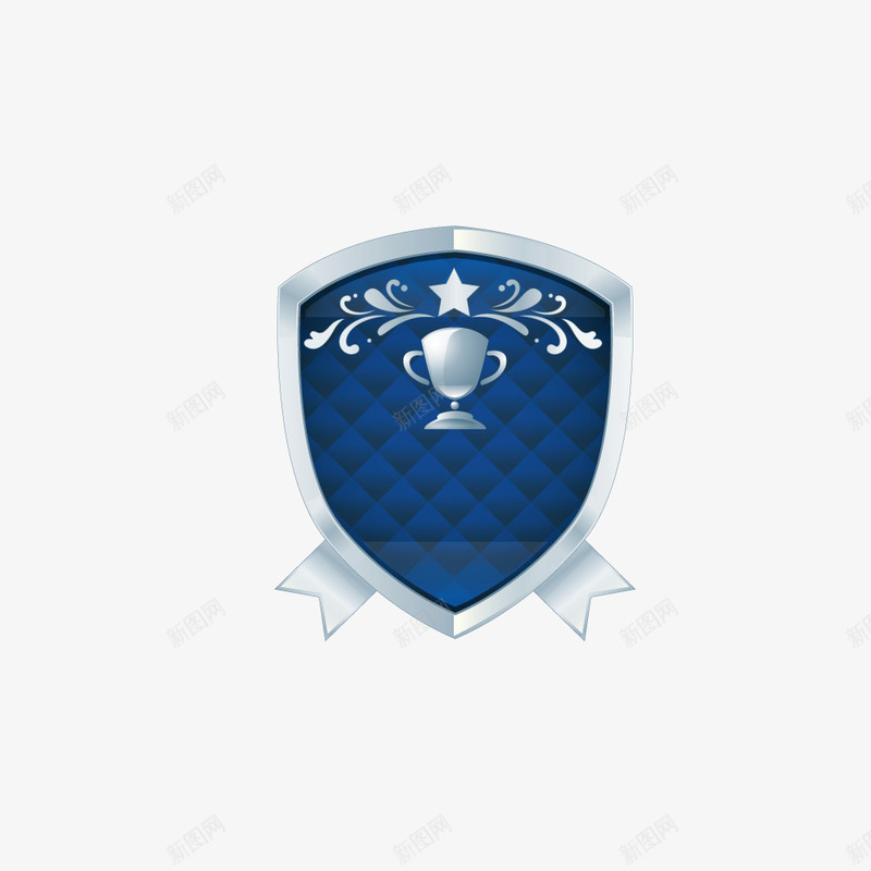 蓝色卡通徽章png免抠素材_88icon https://88icon.com 免抠图 卡通徽章 奖杯 徽章 效果图 蓝色徽章 装饰图 装饰画