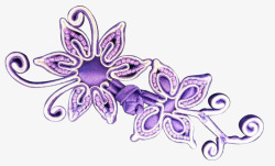 紫色花型扣素材