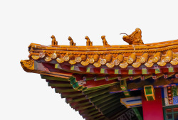中国传统特色吉祥雕刻屋檐素材
