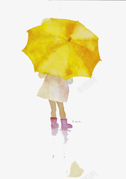 打伞的小女孩素材