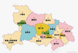中国城市地图城市地图省份湖北地图高清图片
