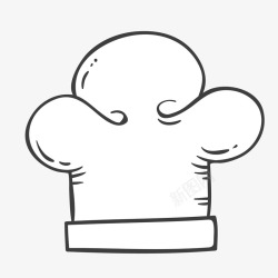 白色的厨师帽手绘白色厨师帽矢量图图标高清图片