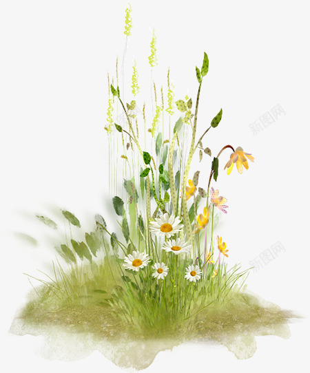 清新梦幻花朵草丛png免抠素材_88icon https://88icon.com 梦幻 清新 草丛 草地