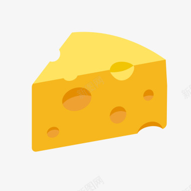 美食黄色立体三角形奶酪元素矢量图图标图标