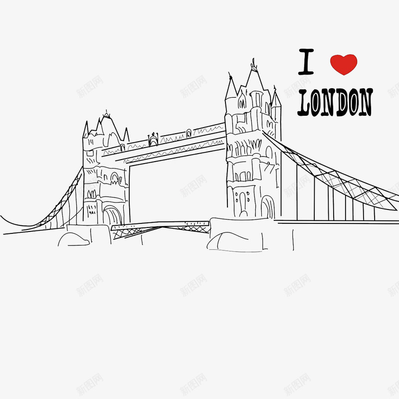 城市简笔之伦敦大桥png免抠素材_88icon https://88icon.com 卡通手绘 国家 城市 时尚中心 简笔画 绘画 英国 都市