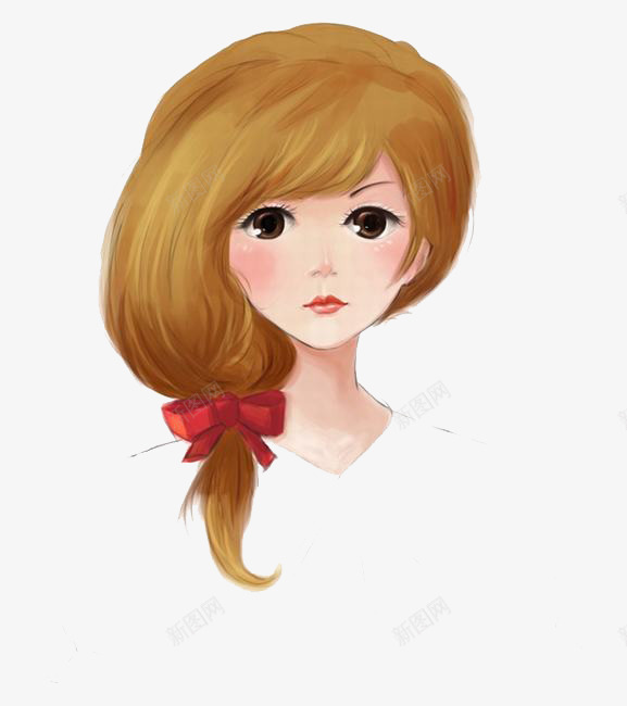 蝴蝶结女性唯美插画png免抠素材_88icon https://88icon.com 卡通画封面插图蝴蝶结 唯美画 女孩