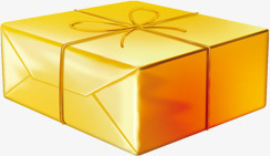 黄色包装好的礼物盒素材
