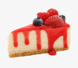 蓝莓草莓三角形蛋糕实物素材