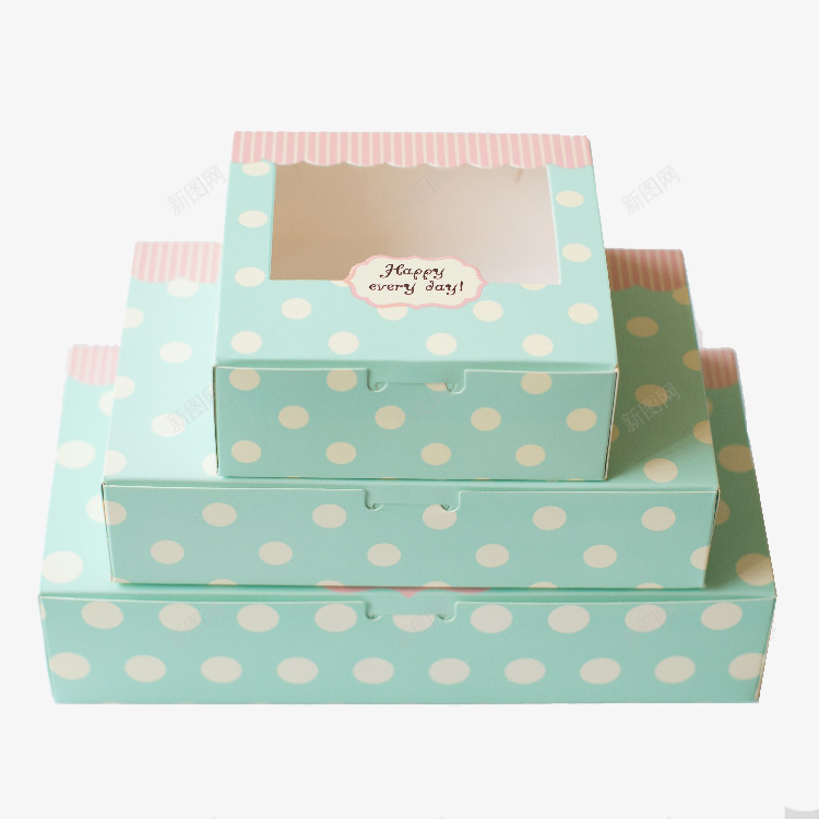 蓝色波点蛋糕盒png免抠素材_88icon https://88icon.com 产品实物 月饼盒 蛋糕包装盒 蛋糕盒 饼干盒