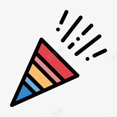 手绘三角彩旗彩色手绘三角形喇叭矢量图图标图标