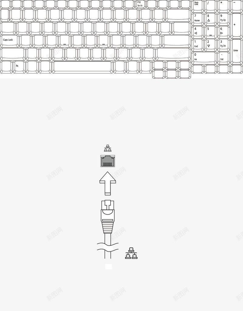 键盘平面效果图png免抠素材_88icon https://88icon.com 效果图 电器 电脑 键盘