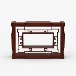 复古镂空棕色古典中式花窗素材