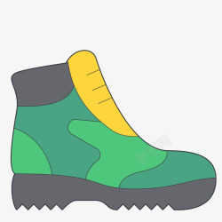 绿色手绘的云朵鞋子素材