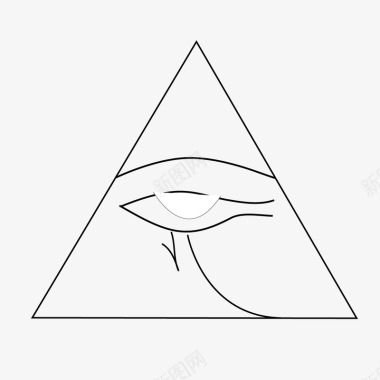 黑色线条三角形眼睛矢量图图标图标