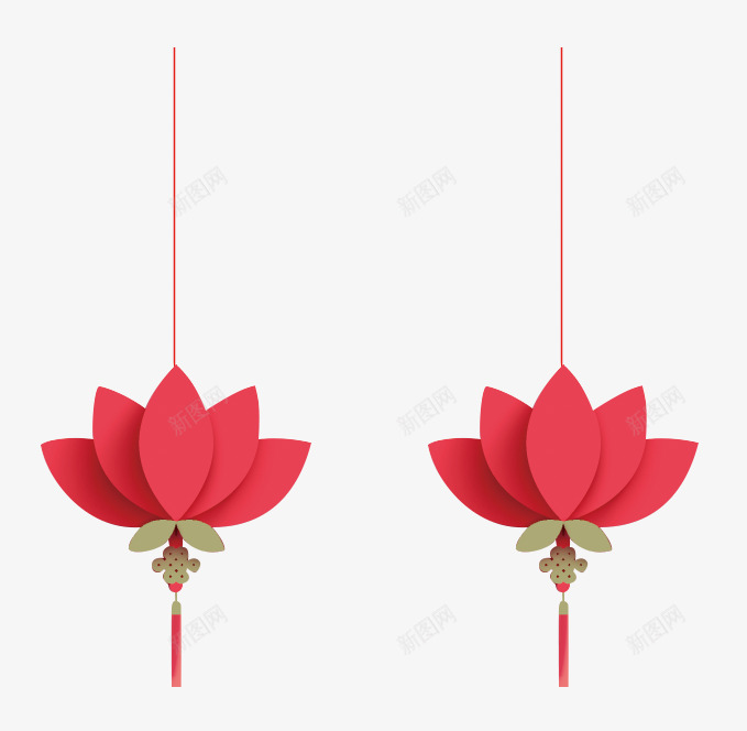 红色花灯psd免抠素材_88icon https://88icon.com 光束灯 喜庆 手绘 节日 花灯