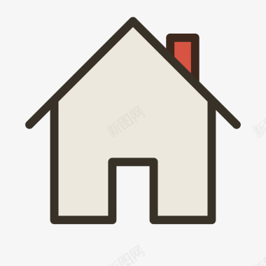 灰色手绘建筑房屋元素图标图标