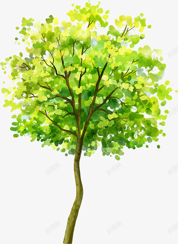 手绘绿色大树梦幻png免抠素材_88icon https://88icon.com 大树 梦幻 绿色