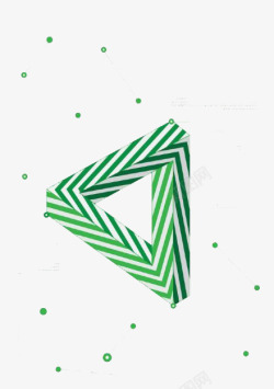 绿色条纹三角形素材