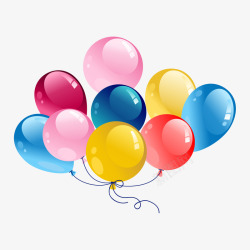 悬浮彩色气球装饰素材