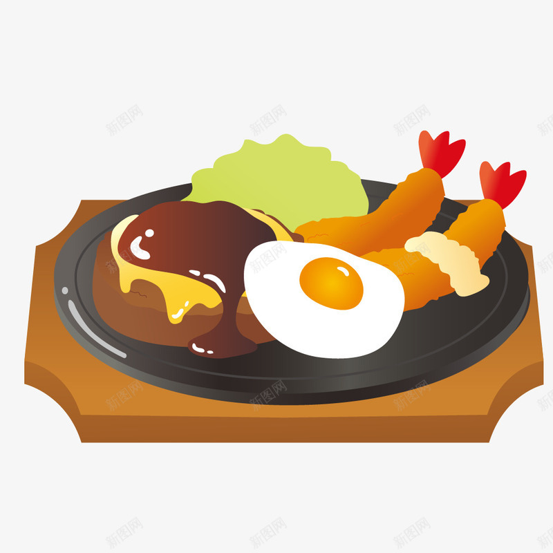 卡通铁板美食效果图png免抠素材_88icon https://88icon.com 免抠图 效果图 美食 装饰图 装饰画 铁板 食物