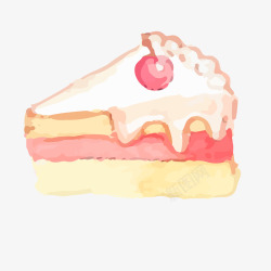 水彩手绘三角蛋糕食物矢量图素材
