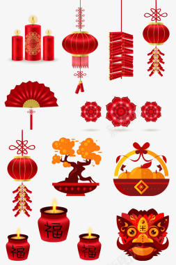传统文化设计元素2018新年喜庆吉祥元素图标图标