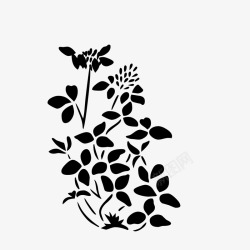 矢量黑白花卉装饰背景黑白创意手绘花卉装饰矢量图高清图片