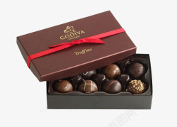 盒子中的糖果红色丝带巧克力包装盒高清图片