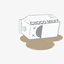 巧克力味牛奶盒手绘素材