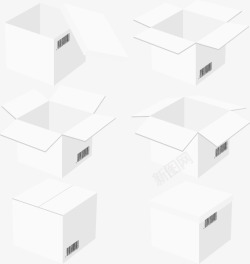 白色包装箱白色箱子矢量图高清图片