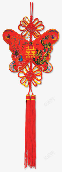 中国风红色蝴蝶中国结素材