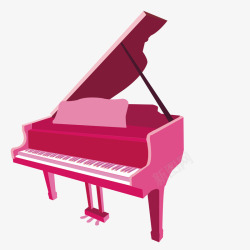 粉色的卡通版钢琴素材