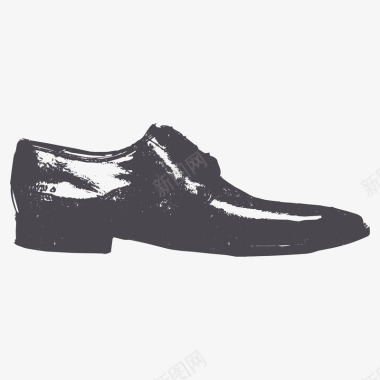 皮鞋黑色手绘皮鞋装饰图标图标