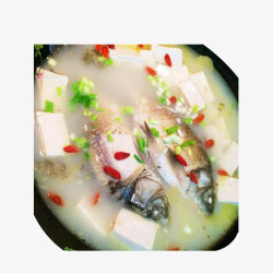 美味豆腐汤红色鲫鱼豆腐汤高清图片
