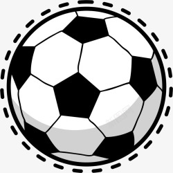 黑白手绘体育足球素材
