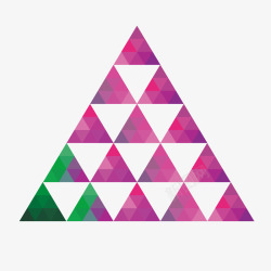 紫色炫彩三角形阵列矢量图素材