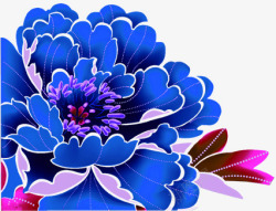 摄影蓝色花朵效果图素材