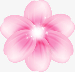 手绘梦幻粉色花朵亮光素材