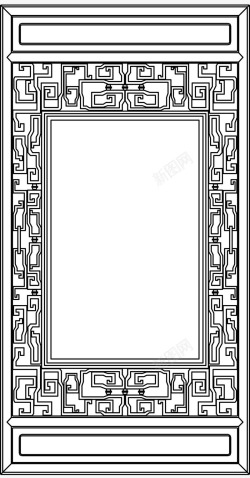 中式雕花方框图案素材